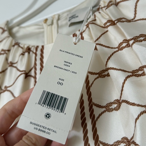NWT Tory Burch Printed Gathered Silk-twill Maxi Dress - Neutrals $998 00 - Picture 9 of 11